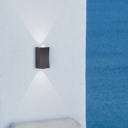 Nova Luce Dewei - buiten wandverlichting - 5 x 9 x 4 cm - 2x 2W LED incl. - IP54 - donker antraciet