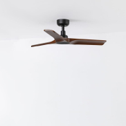 Faro Heywood S - plafondventilator - Ø 90 cm - mat zwart en donker walnoot