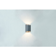 Artdelight Diaz Small - wandverlichting - 4 x 10 x 15 cm - 2 x 3W LED incl. - IP54 - geborsteld metaal