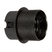VK Lighting - E27 thermoplast fitting met schroefdraad & flens - Ø 4,0 x 4,5 cm - zwart