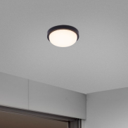 Nova Luce Reo - buiten plafondverlichting - Ø 23,5 x 7,5 cm - 19W LED incl. - IP65 - zandzwart