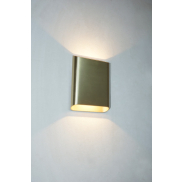 Artdelight Diaz Large - wandverlichting - 4 x 14,5 x 20 cm - 2 x 6W LED incl. - IP65 - geborsteld goud