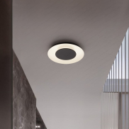 Nova Luce Epos - plafondlamp - Ø 40 x 6 cm - 24W dimbare LED incl. - zandzwart en wit