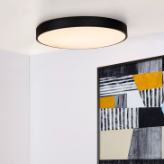 Lucide Unar - plafondverlichting - Ø 50 x 5 cm - 36W dimbare LED incl. -  3 stappen dimmer - zwart