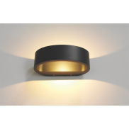 Artdelight Sharp - wandlamp - 19 x 10 x 7 cm - 7,2W dimbare LED incl. - IP65 - zwart