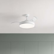 Nova Luce Nevma - plafondventilator met licht en afstandsbediening - Ø 107 x 49 cm - 36W LED incl. - mat wit