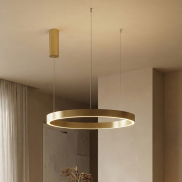 Nova Luce Elowen - hanglamp - Ø 60 x 150 cm - 60W dimbare LED incl. - goud