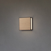 Nova Luce Astral - buiten wand- en plafondlamp - 22 x 22 x 8,7 cm - 16W LED incl. - IP65 - donker antraciet en hout