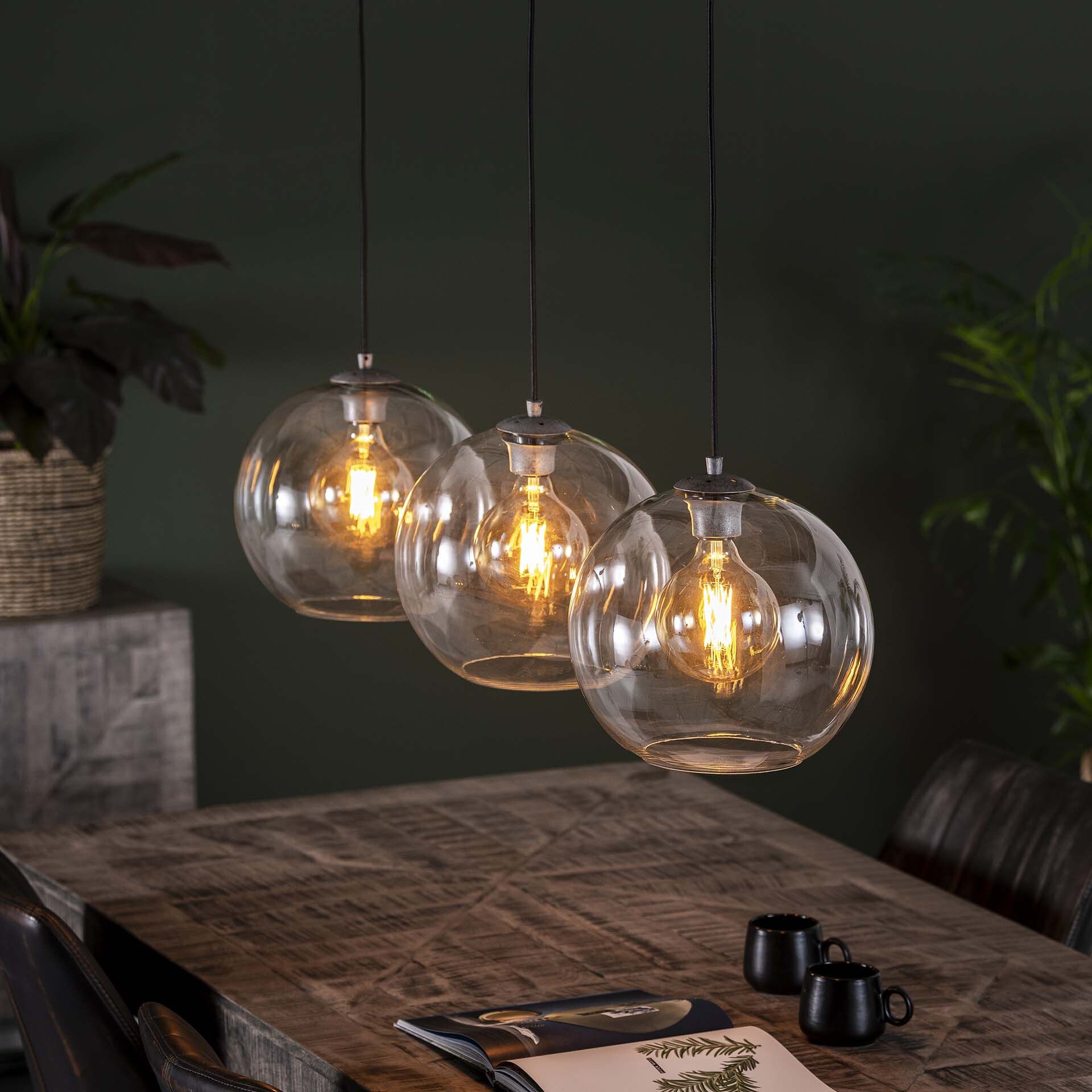 Jongleren aanplakbiljet Neem een ​​bad Vico Sphere - Hanglamp 3L - 150 x 120 x 30cm - Helder Glas | Lichtkoning