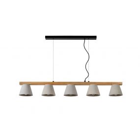 Lucide Possio - hanglamp - 110 x 15 x 130 cm - taupe, hout