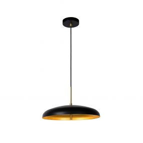 Lucide Elgin - hanglamp - Ø 38 x 157 cm - zwart en goud
