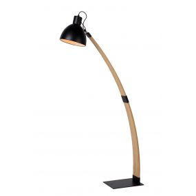 Lucide Curf - staanlamp - 143 cm - hout, zwart