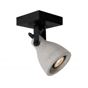 Lucide Concri-Led - opbouwspot 1L - 10 x 10 x 18 cm - 5W dimbare LED incl. - zwart