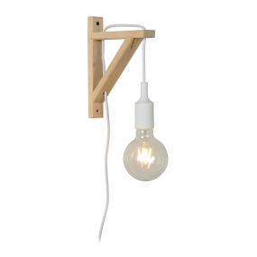 Lucide Fix - wandlamp met schakelaar op kabel - 3,2 x 19 x 22,5cm - wit