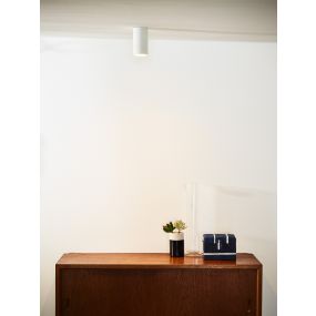 Lucide Delto Rond - opbouwspot - Ø 5,5 x 10 cm - 5W dimbare LED incl. - dim to warm -  wit