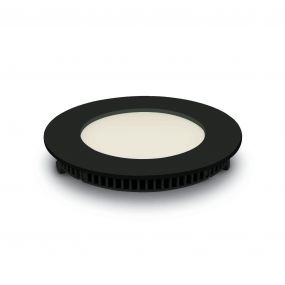 ONE Light Round Recessed Panels - inbouwspot - Ø 120 mm, Ø 108 mm inbouwmaat - 8W LED incl. - IP40 - zwart - witte lichtkleur
