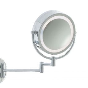 Searchlight Bathroom Mirrors - spiegel met verlichting en trekschakelaar - 38 x 33 cm - IP44 - chroom