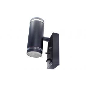 Integral LED Malaga - buiten wandlamp met bewegingssensor - met sensor override functie - 11,6 x 6,8 x 21,6 cm - zwart