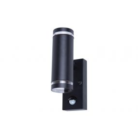 Integral LED Malaga - buiten wandlamp met bewegingssensor - met sensor override functie - 11,6 x 6,8 x 21,6 cm - zwart