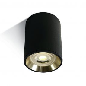 ONE Light Dark Light Cylinders - plafondverlichting - Ø 7 x 10 cm - zwart en goud