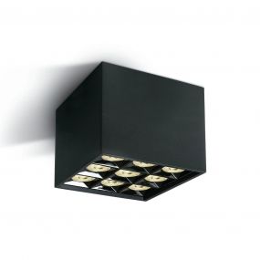 ONE Light Mirror Square Boxes - plafondverlichting - 12,3 x 12,3 x 8,8 cm - 30W LED incl. - zwart