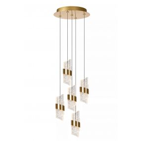 Lucide Kligande - hanglamp - Ø 30 x 150 cm - 5 x 7,8W LED incl. - goud 