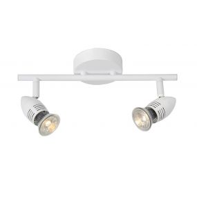 Lucide Caro - opbouwspot - 32 x 9 x 13 cm - 2 x 5W LED incl. - wit 