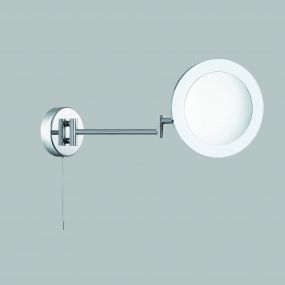 Searchlight Bathroom Mirrors - spiegel met verlichting en trekschakelaar - 40 x 20 x 20 cm - 3W dimbare LED incl. - IP44 - chroom