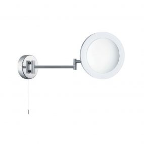 Searchlight Bathroom Mirrors - spiegel met verlichting en trekschakelaar - 40 x 20 x 20 cm - 3W dimbare LED incl. - IP44 - chroom