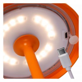 Lucide Joy - oplaadbare tafellamp - Ø 12 x 32 cm - 1,5W dimbare LED incl. - IP54 - oranje