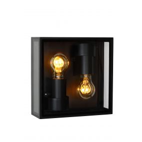 Lucide Dukan - plafond/wandverlichting - 22 x 8,7 x 22 cm - IP65 - zwart