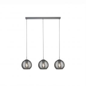 Searchlight Pendants - hanglamp - 80 x 20 x 150 cm - gerookt glas en chroom