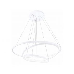 Nova Luce Dea - hanglamp - Ø 80 x 120 cm - 145W LED incl. - mat wit