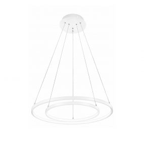 Nova Luce Dea - hanglamp - Ø 60 x 120 cm - 85W LED incl. - mat wit