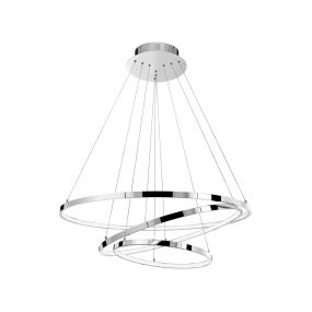 Nova Luce Aria - hanglamp - Ø 80 x 120 cm - 145W LED incl. - chroom