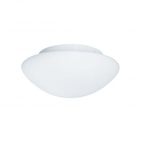 Searchlight Bathroom Flush - plafondlamp badkamer - Ø 28 x 11,5 cm - IP44 - opaal wit