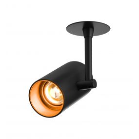 Zuma Line Tori SL 1 - spot met opbouw- en inbouwrozet - 21 x 13 x 8 cm - zwart en oranje-goud