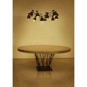 Faro Retro - hanglamp - Ø 132 x 45 cm - zwart en koper