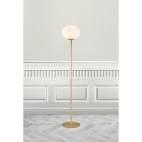 Nordlux Alton - staanlamp - 150 cm - messing en opaal wit