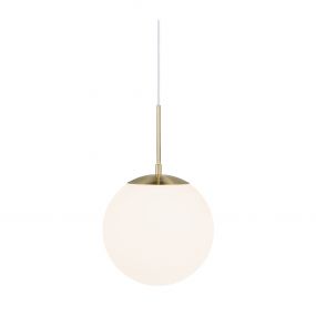 Nordlux Grant - hanglamp - Ø 25 x 240 cm - messing en opaal wit