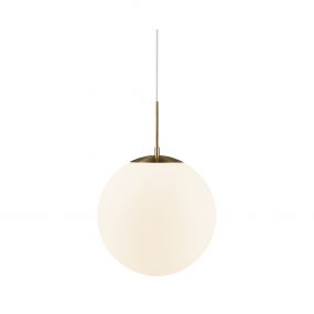 Nordlux Grant - hanglamp - Ø 35 x 235 cm - messing en opaal wit