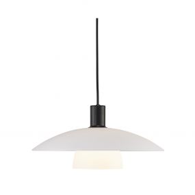 Nordlux Verona - hanglamp - Ø 40 x 218,8 cm - opaal wit en zwart