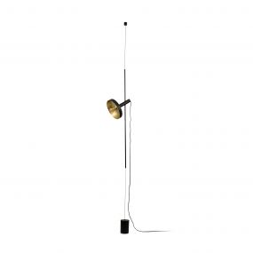 Faro Whizz - hanglamp - Ø 10 x 419,5 cm - zwart en satijn goud