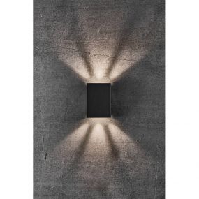 Nordlux Fold - buiten wandverlichting - 10,6 x 4,5 x 14,9 cm - 2 x 3,5W LED inc. - IP54 - zwart (stockopruiming!)