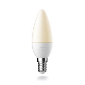 Nordlux Smart LED lamp - slimme verlichting -  Ø 3,5 x 10,7 cm - E14 - 4,7W - dimfunctie en instelbare lichtkleur via app - wit