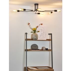 Lucide Lester - plafondverlichting - 150 x 80 x 20 cm - zwart