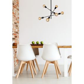 Lucide Lester - plafondverlichting - 59 x 59 x 83 cm - zwart