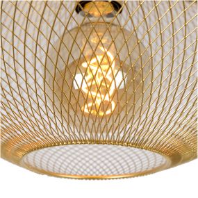 Lucide Mesh - plafondverlichting - Ø 45 x 24 cm - mat goud en messing