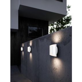 Nordlux Smart Grip - wandverlichting - slimme verlichting - 9,7 x 15 x 18 cm - 9W LED incl. - IP54 - wit