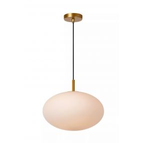 Lucide Elysee - hanglamp - Ø 30 x 150 cm - goud en opaal